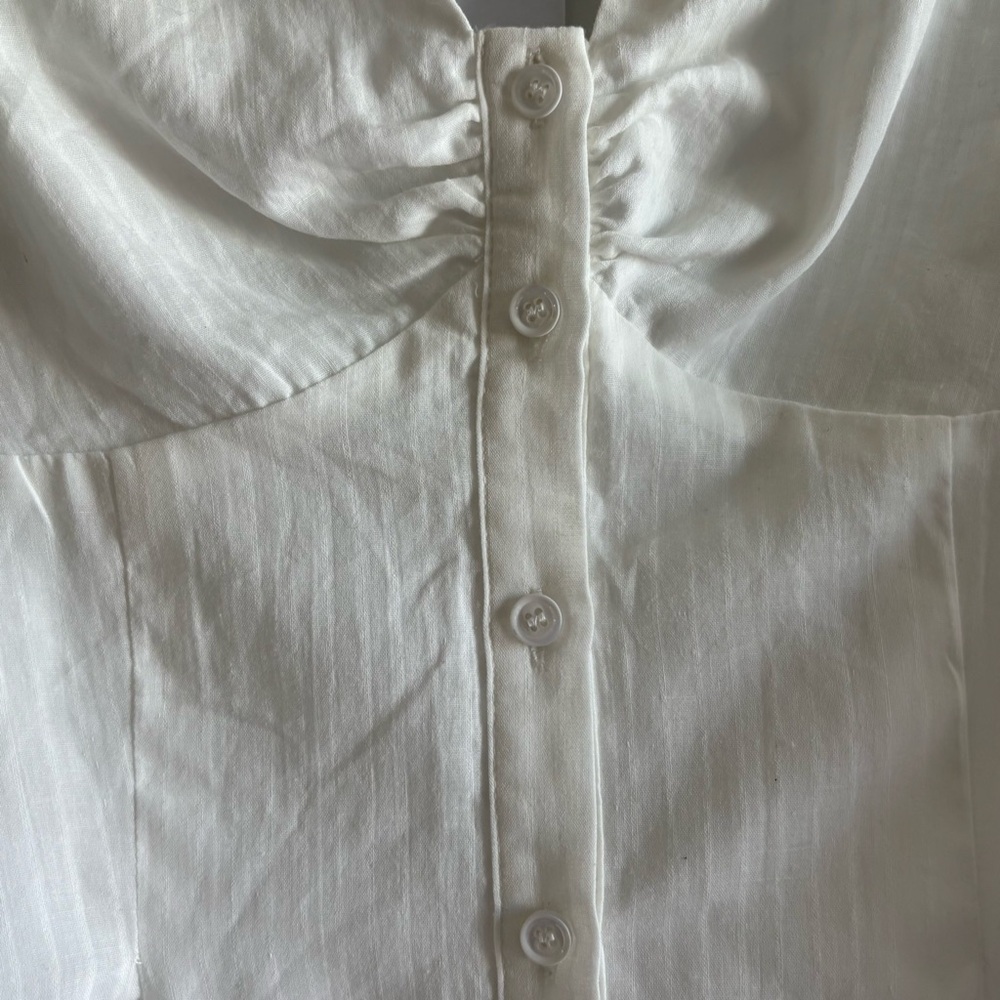 Princess Polly Women Ellowenn White Top Collared, Long Sleeves Sz US 6 - Picture 2 of 11
